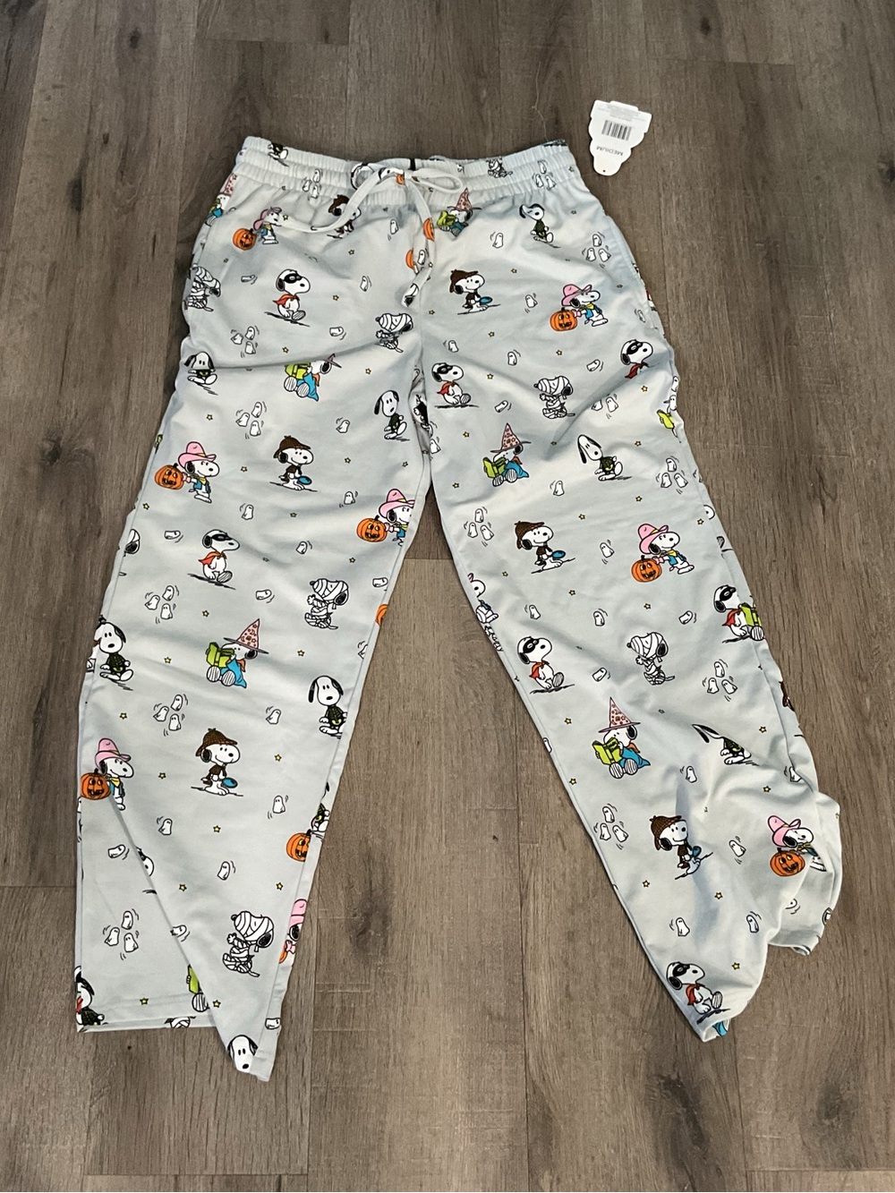 Peanuts Light Gray Pajama Pants with Colorful Character Print